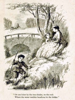 Page 150, Come and Meet Me, Husband to Wife, illustration by Hammatt Billings, Rural Poems by William Barnes, published by Boston, Robert Brothers 1869