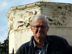 Jim Potts stands near the Tower of Winds, Athens - Image Credit: Nina-Maria Potts © 2018