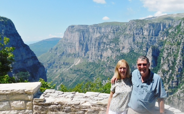 Mark and Sue, Vikos Gorge Lookout, Oxias Mark and Sue, Vikos Gorge Lookout, Oxias